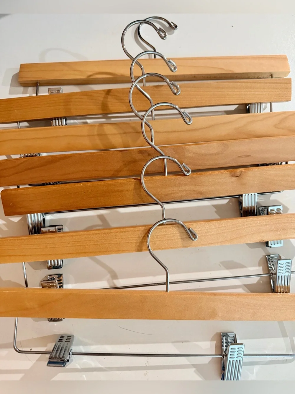 Set of 7 Wooden Pant and Skirt Hangers